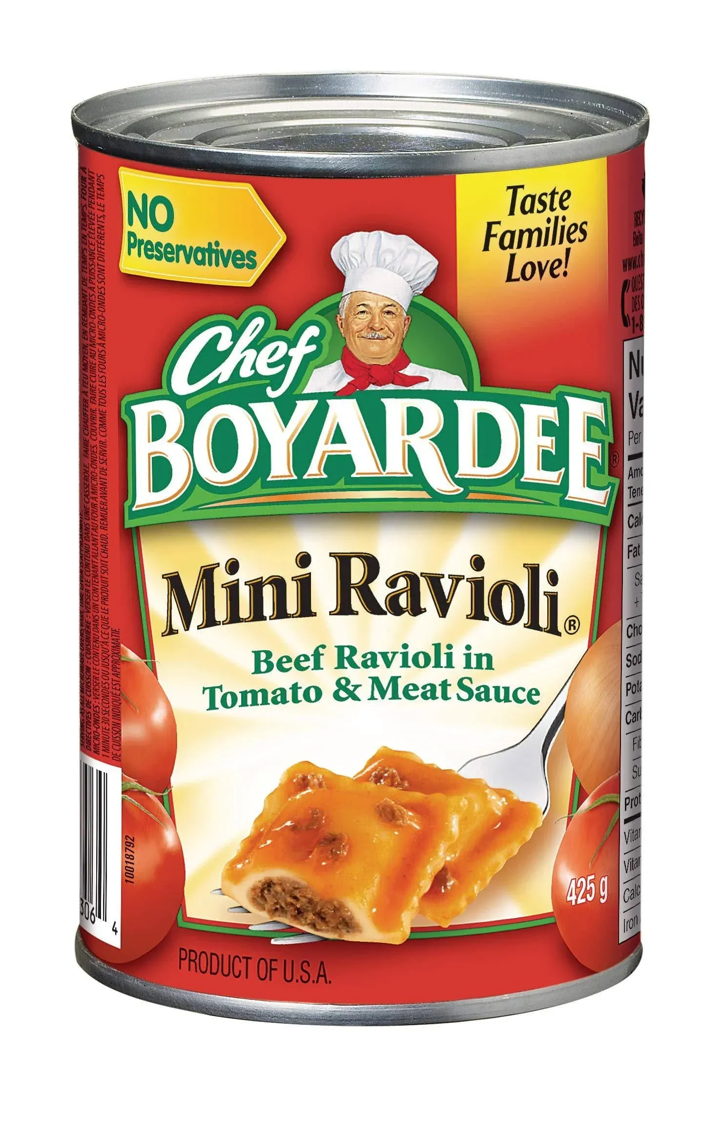 Chef Boyardee Mini Beef Ravioli, Microwave Pasta, Canned Food, 15 oz.