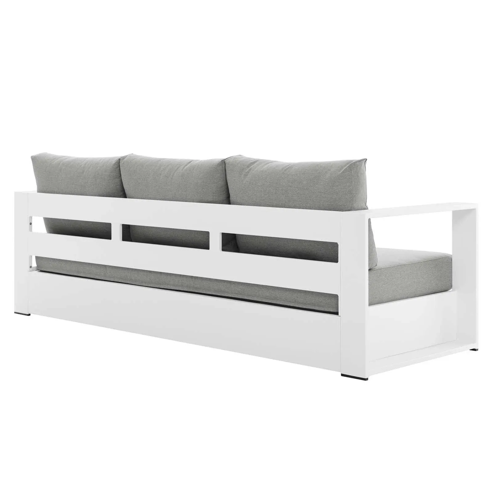 Modway Tahoe Outdoor Patio Powder-Coated Aluminum Sofa, Gray White