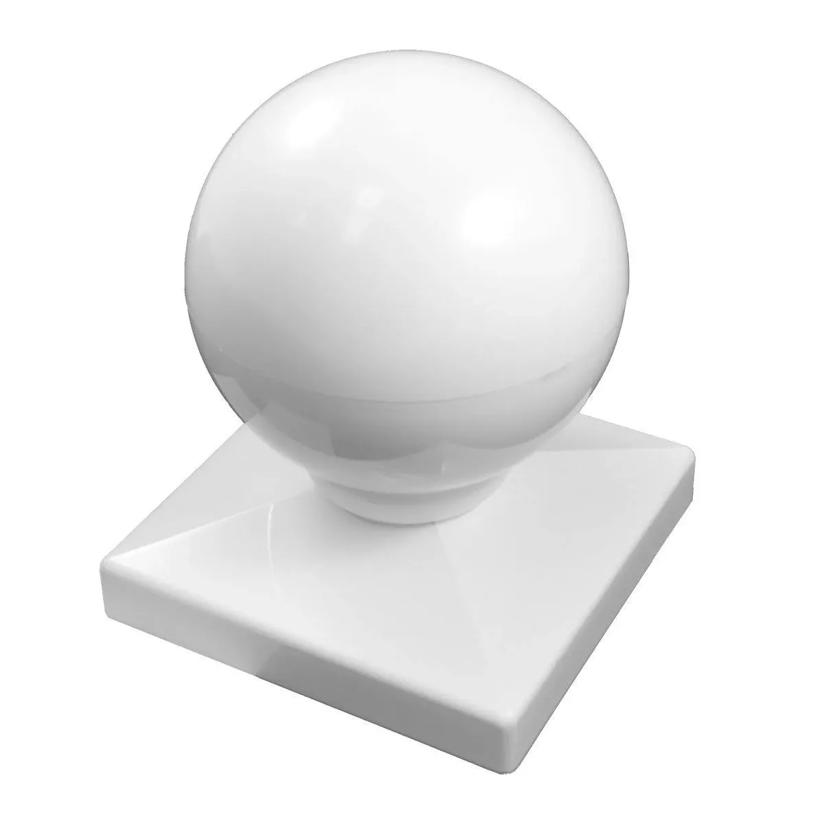 5 in. x 5 in. White Vinyl Ball Post Cap