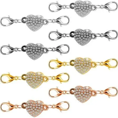 8 Pieces Magnetic Clasps for Jewelry Locking Magnetic Jewelry Clasp Charms with ...