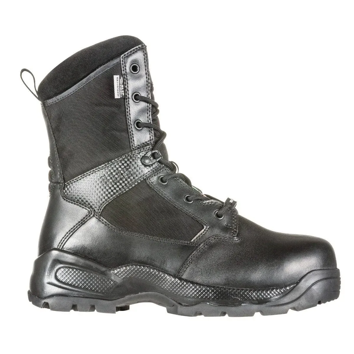 "5.11 Military/Tactical Boot: Men's, 5, D, 8 in Ht, Black, 12416, Side Zipper, Less Than 1/2 in, 1 PR"