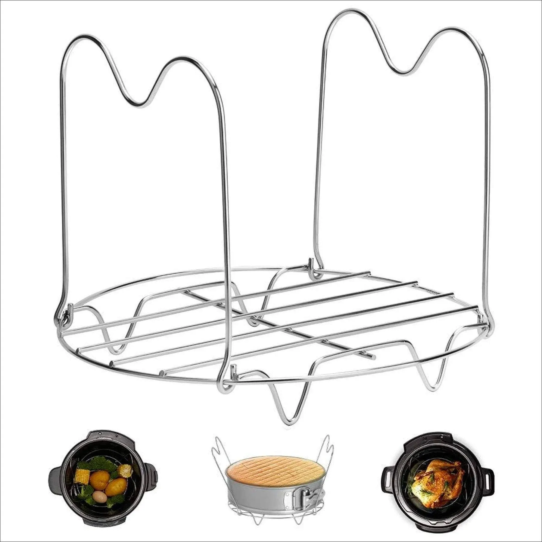 Createy Steamer Rack Trivet with Handles Compatible with Instant Pot Accessories ...