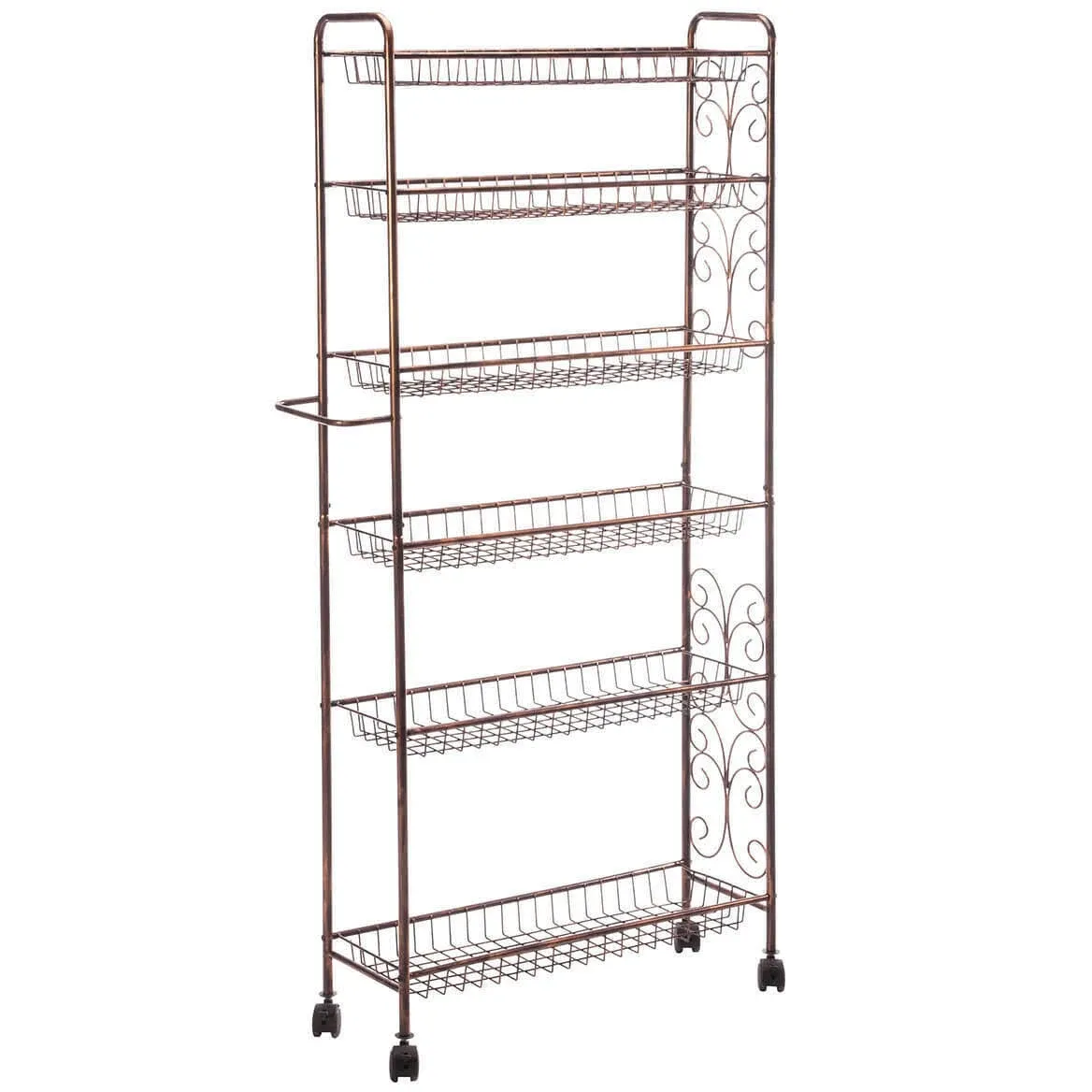 Rolling Antique Wire Slim Storage Cart by Home Marketplace