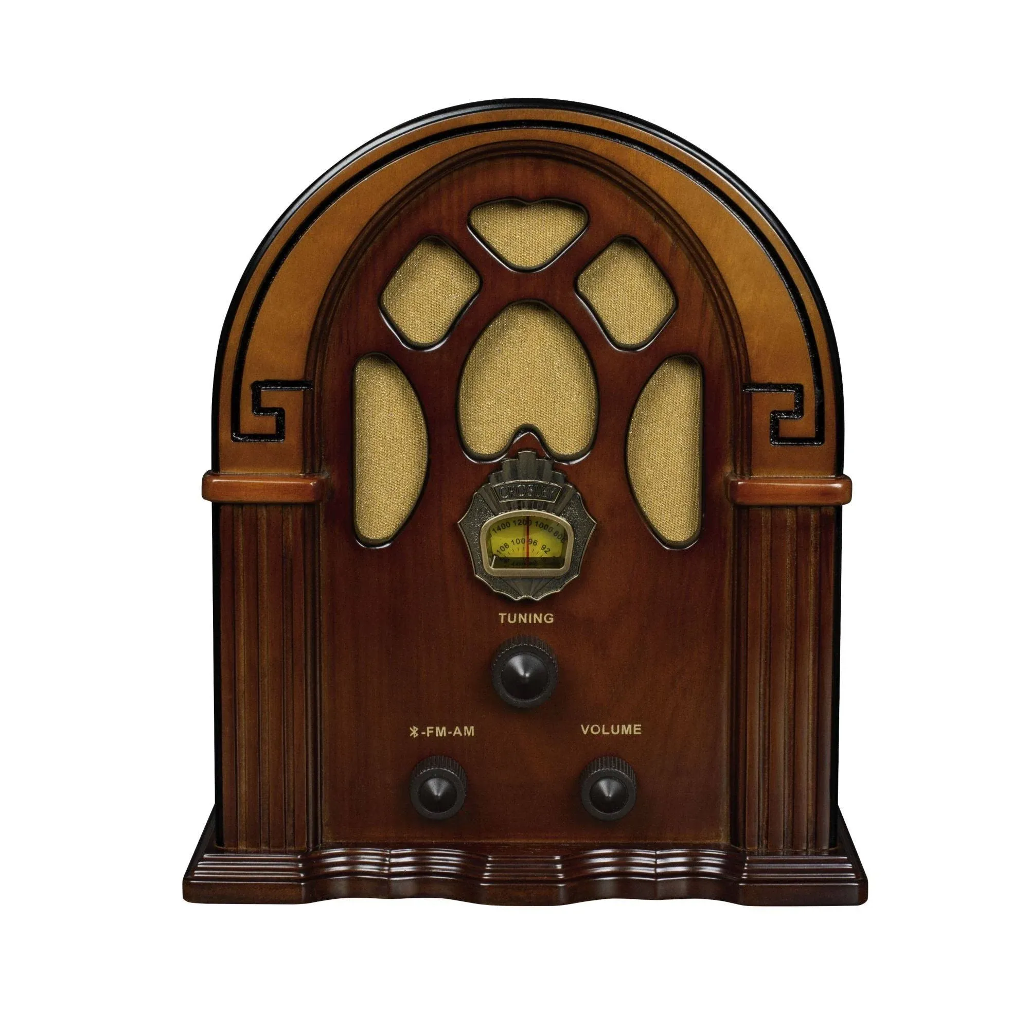 Crosley CR31D-WA Companion Retro AM/FM Tabletop Radio with Bluetooth Receiver, Walnut