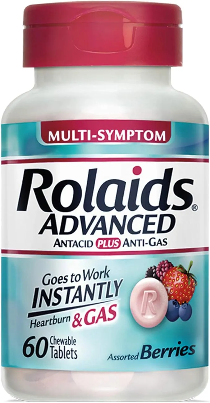 Rolaids Advanced Antacid Plus Anti-Gas Chewable Tablets