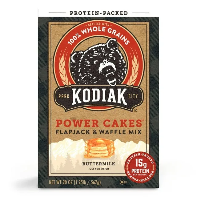 Kodiak Cakes, Power Cakes, Flapjack & Waffle Mix, Buttermilk, 20 oz (567 g)