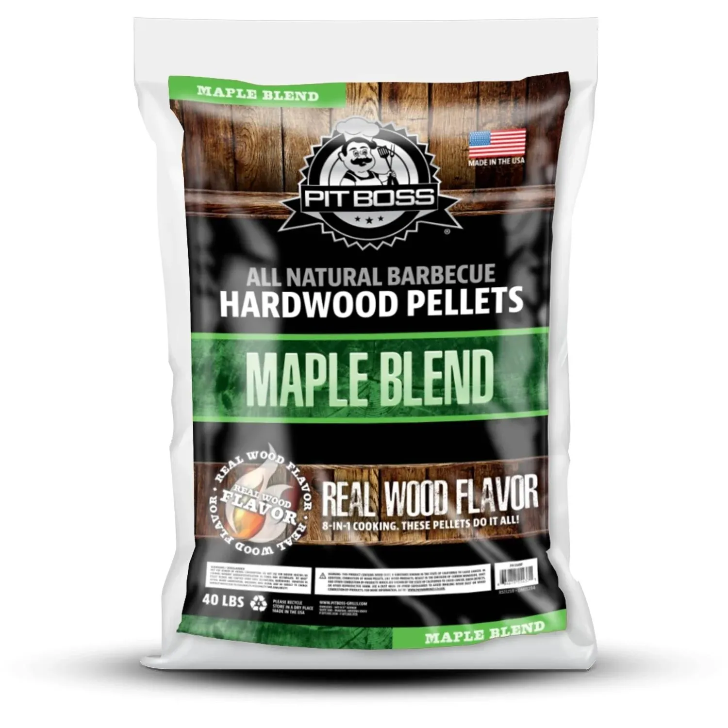 Maple Blend 40 lb Hardwood BBQ Pellets - Clean Smoke for Backyard Grilling