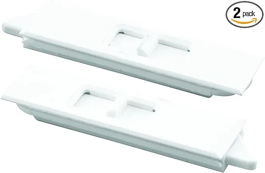 Prime-Line F 2734 Tilt Latch Pair, White Plastic Construction, Spring-Loaded, Snap-In (1 Pair)