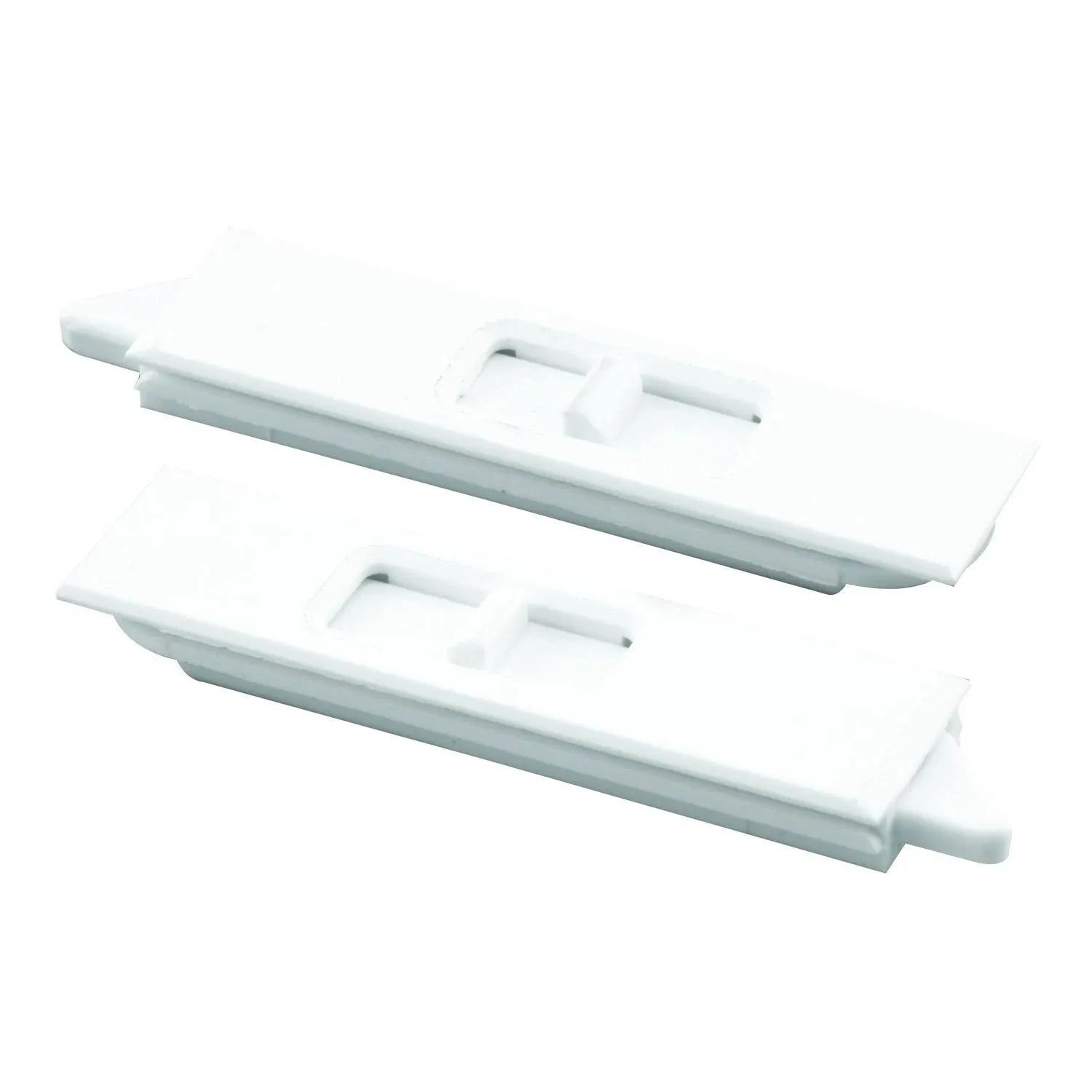 Prime-Line F 2734 Tilt Latch Pair, White Plastic Construction, Spring-Loaded, Snap-In (1 Pair)