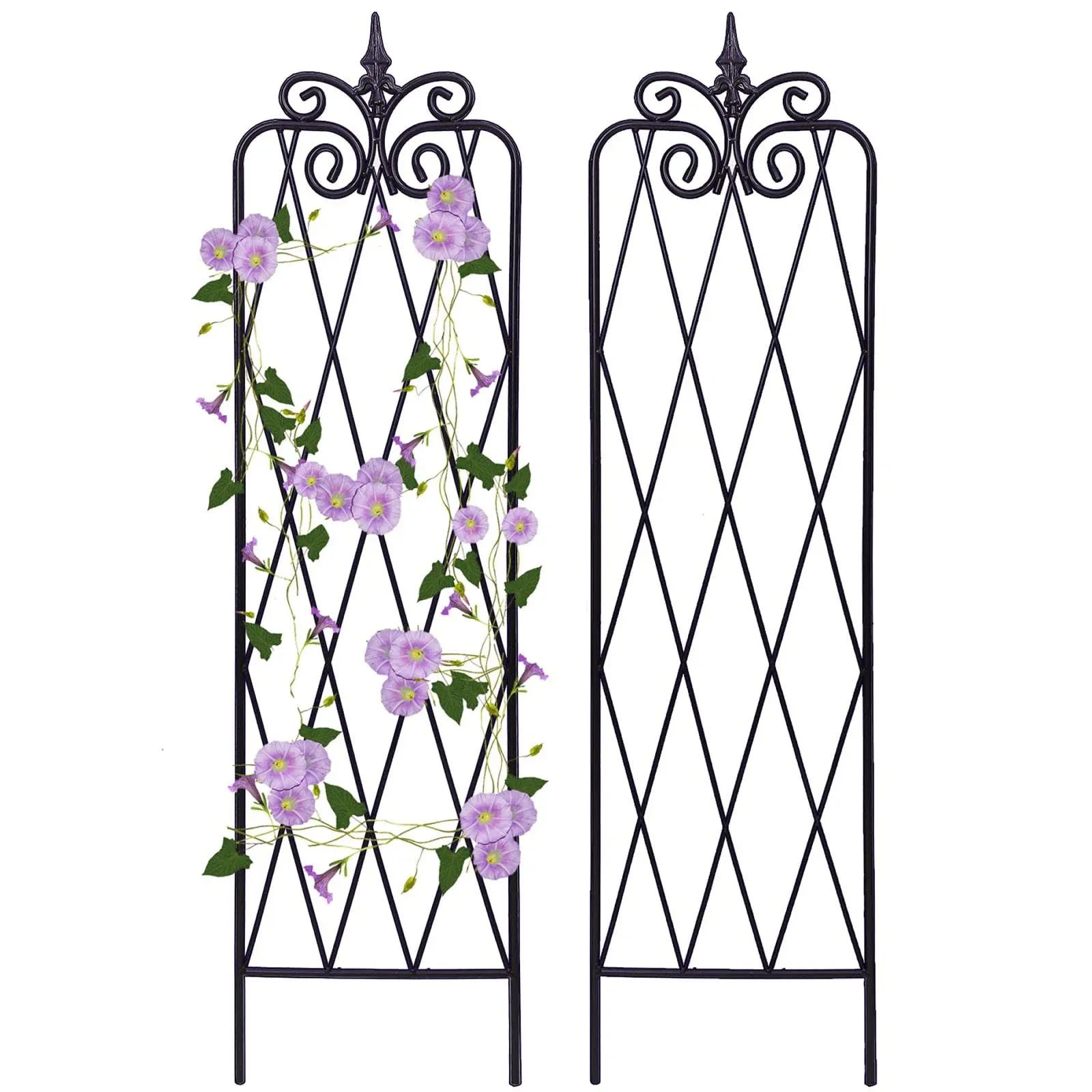 SCENDOR Garden Trellis for Climbing Plants 59inch x15inch Rustproof Metal Vine ...