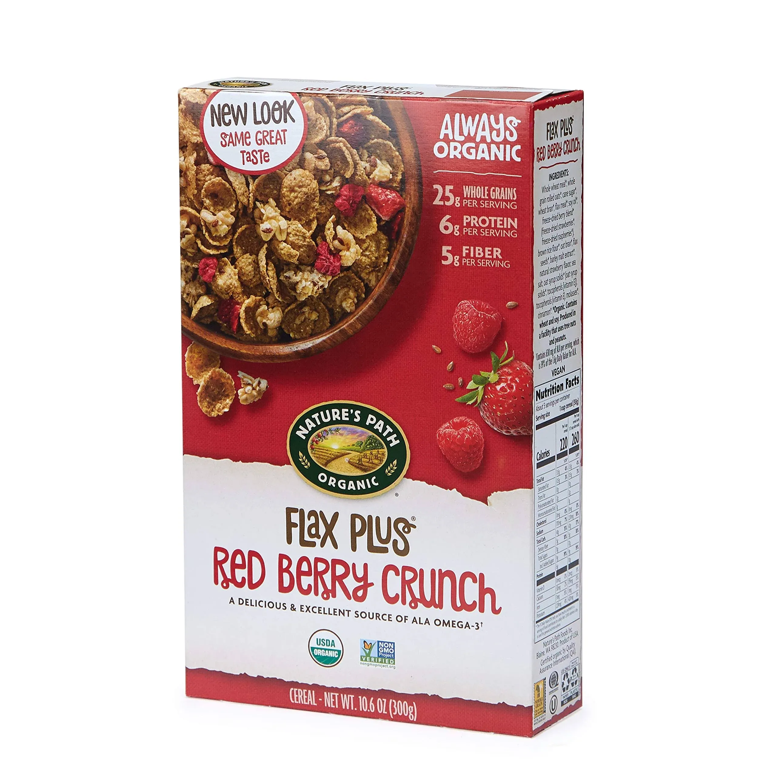 Nature's Path Organic Flax Plus Cereal, Red Berry Crunch - 10.6 oz