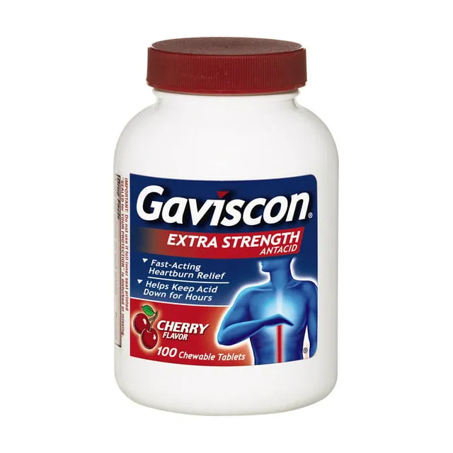 SM Gaviscon Extra Strength Cherry Chewable Tablet 100ct