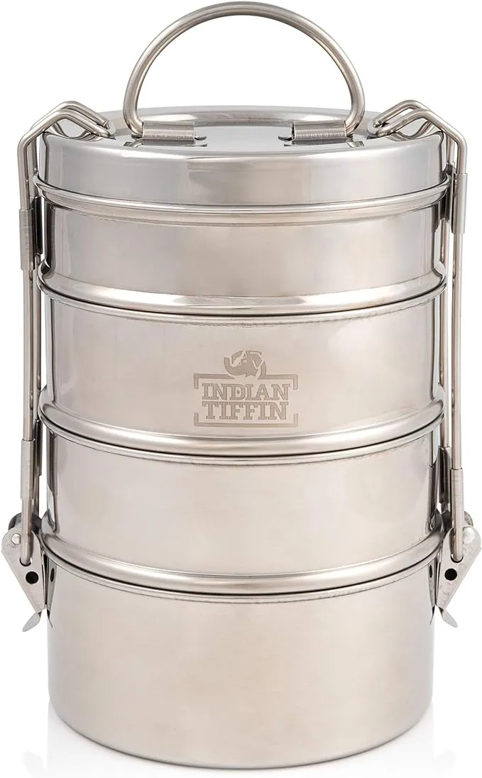 4 Tier Indian-Tiffin Stainless Steel Large Tiffin Lunch Box