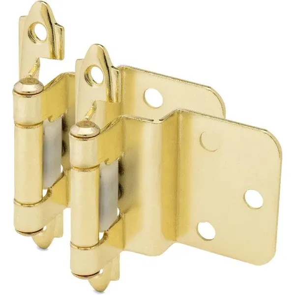 Cosmas 15628-BB Brushed Brass Hinge 3/8" Inset (Pair)