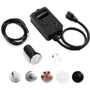 Garbage Disposal Air Switch Kit Dual Outlet Sink Top Waste Disposer On/Off Switc