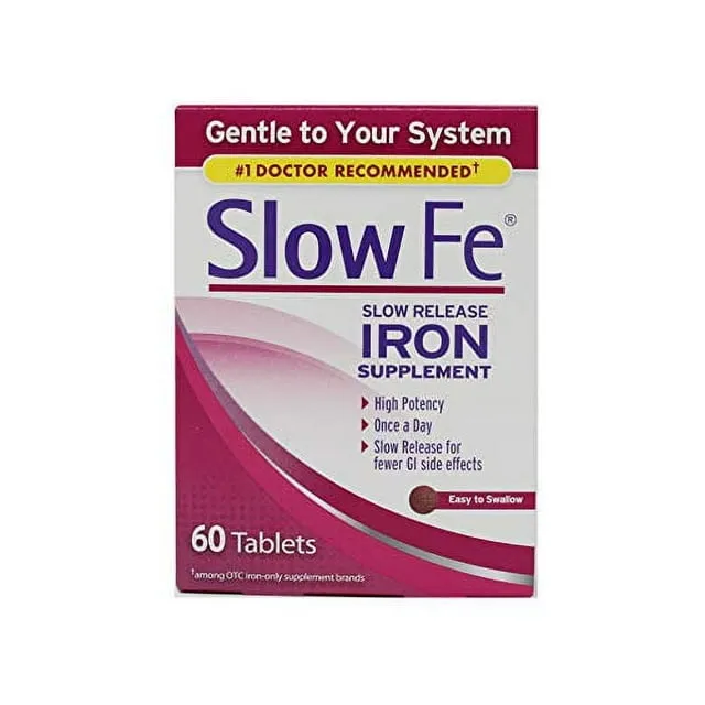 Slow Fe Slow Release Iron Supplement Tablets - 60ct