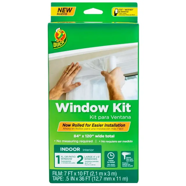 Duck 286218 Extra Large Patio Door Shrink Film Window insulation kit, 1, Crystal Clear