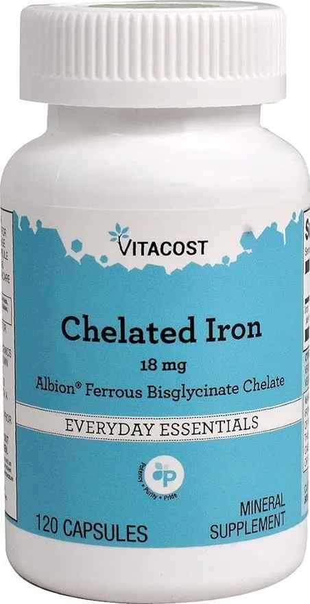 Vitacost Ferrochel Iron - 18 mg - 120 Capsules