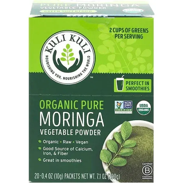 Kuli Kuli Moringa, Pure, Vegetable Powder, Packets - 20 pack, 0.4 oz packets