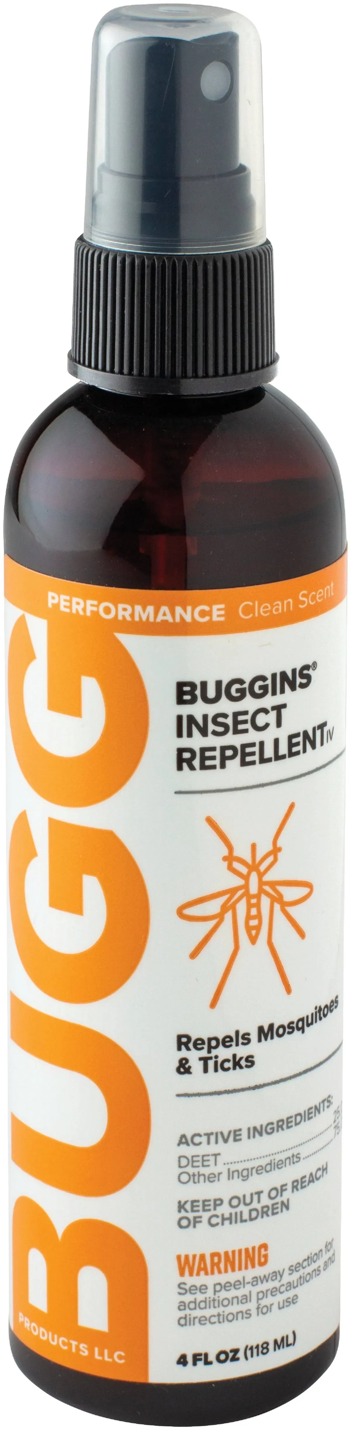 BUGGINS Performance Insect Repellent 25% DEET with a Fresh Clean Scent