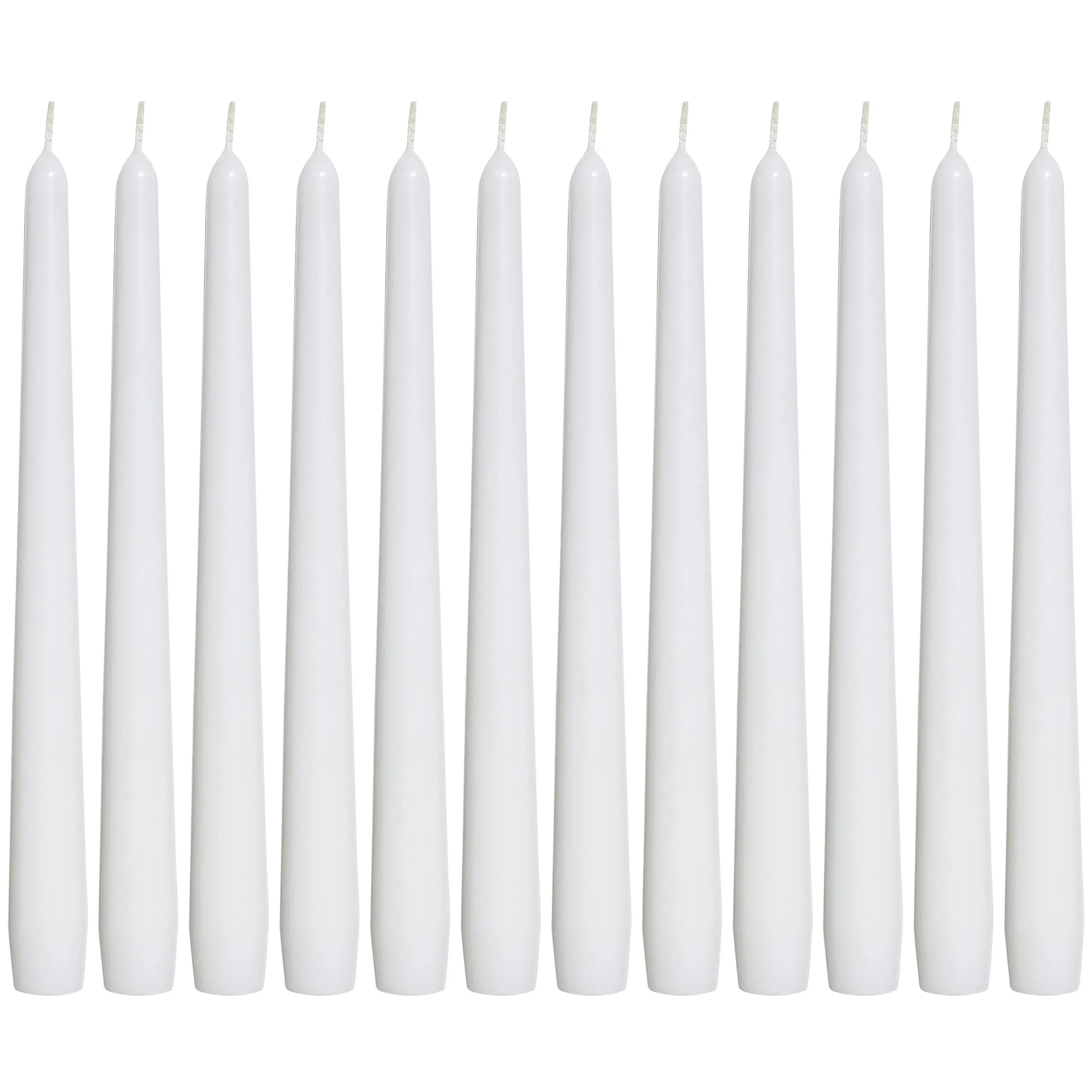 Bolsius White Taper Candles - 12 Pack individually Wrapped Unscented 10 inch ...