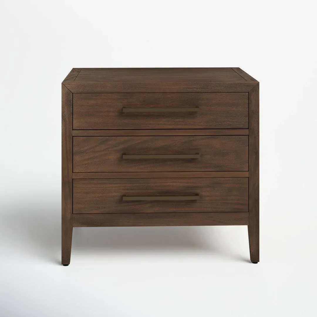 Safavieh Ariella 3 Drawer Wood Nightstand - Brown