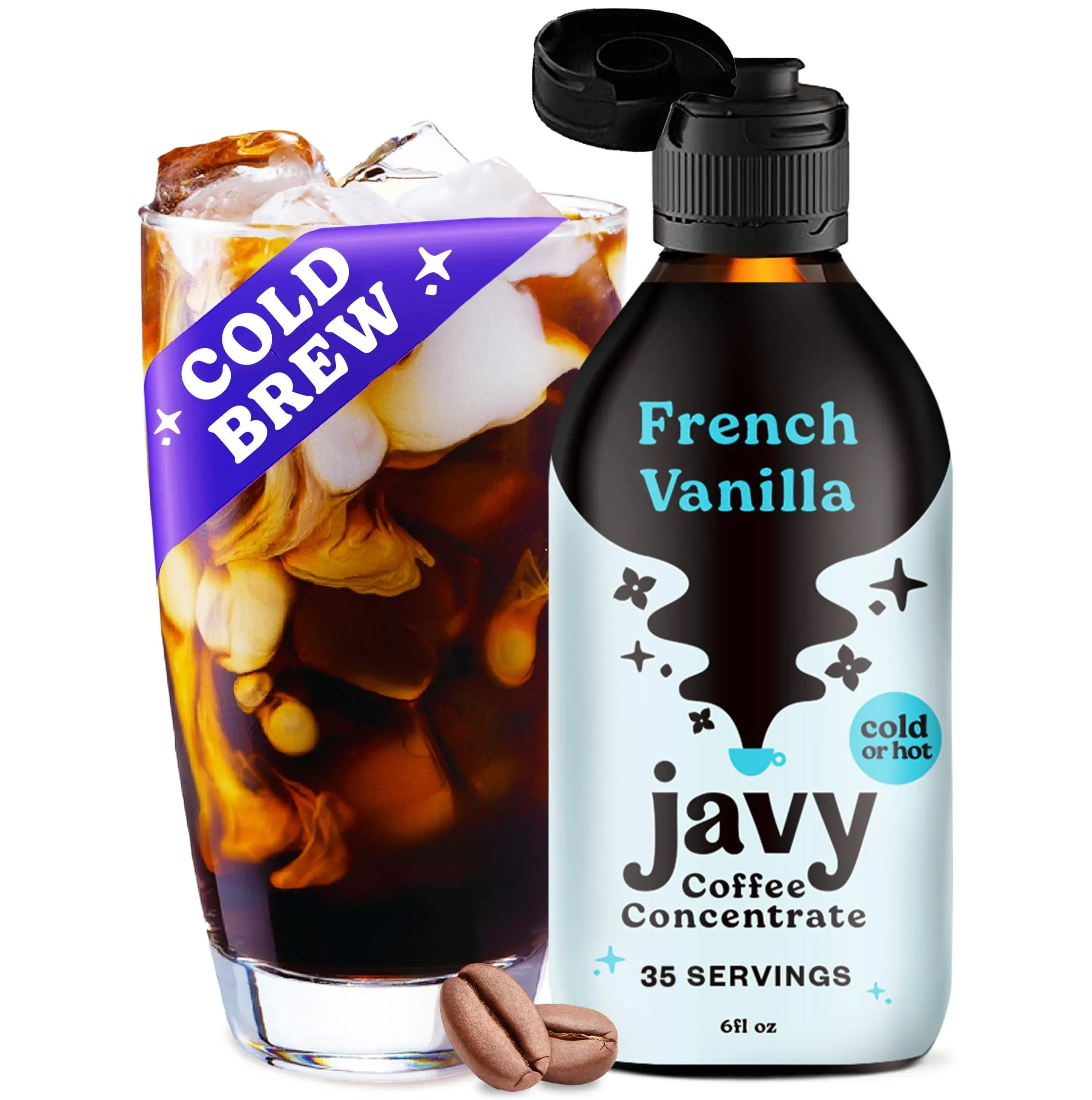 Javy Coffee Concentrate - Cold Brew Coffee, Perfect for Instant Iced Coffee, Cold Brewed Coffee and Hot Coffee, 35 Servings - Brownie Batter