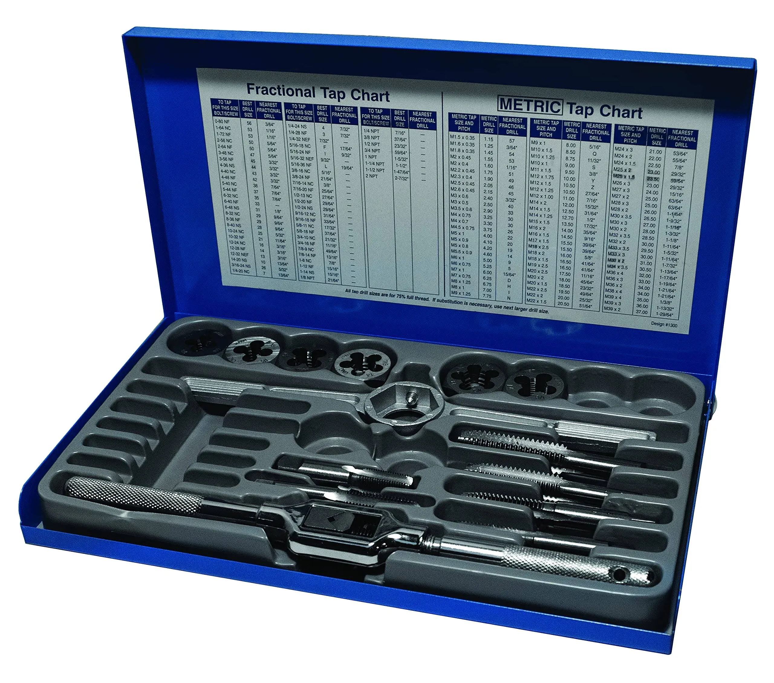 Century Drill & Tool 98902 Fractional Tap & Die Set, 14-Pc.