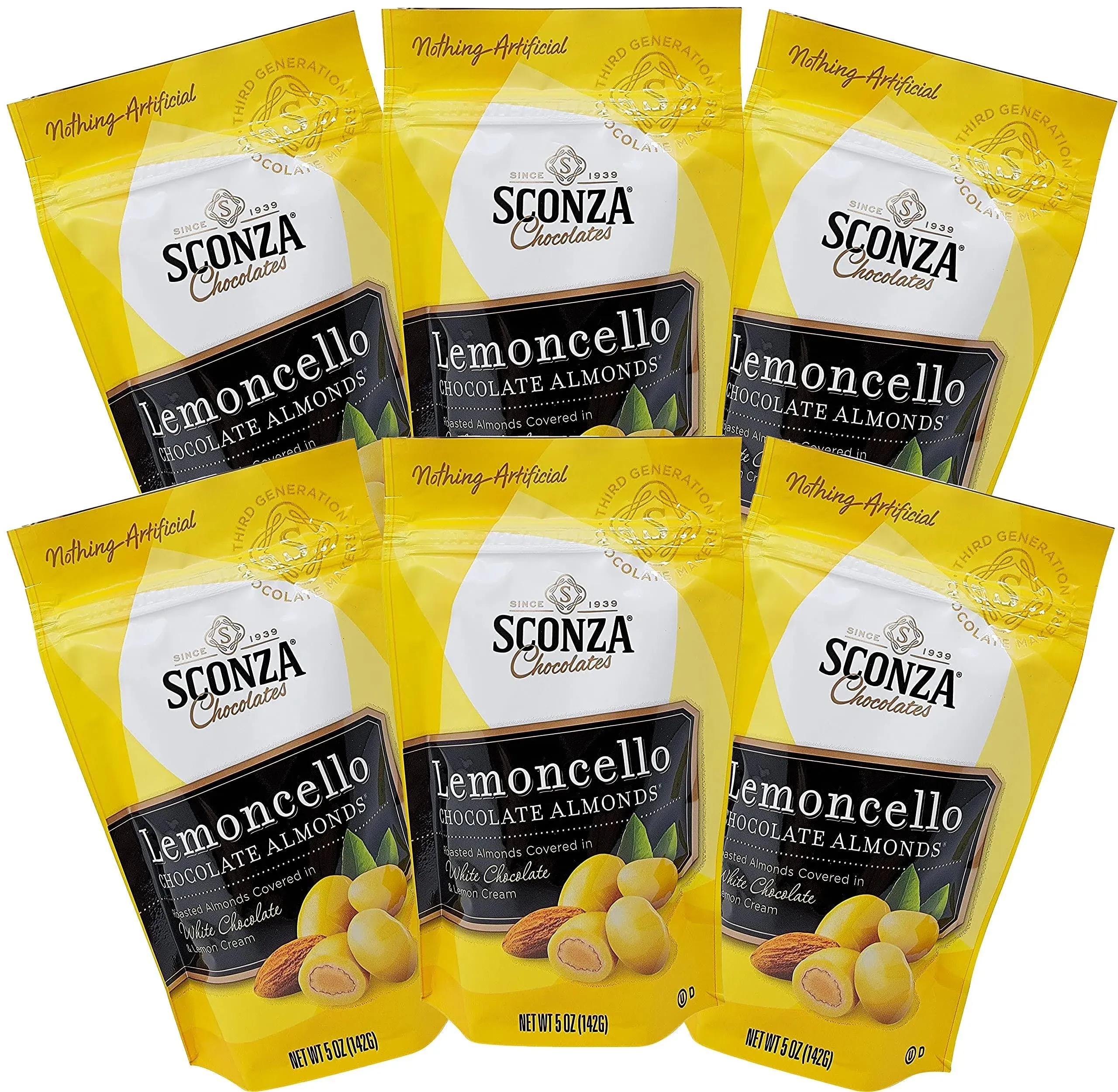 Lemoncello Chocolate Covered Almonds - by Sconza - Roasted Almond Covered in ...