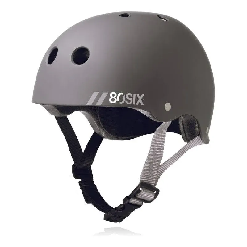 80Six Dual Certified Kids Bike, Scooter, and Skateboard Helmet, Grey Matte, Junior - Ages 5