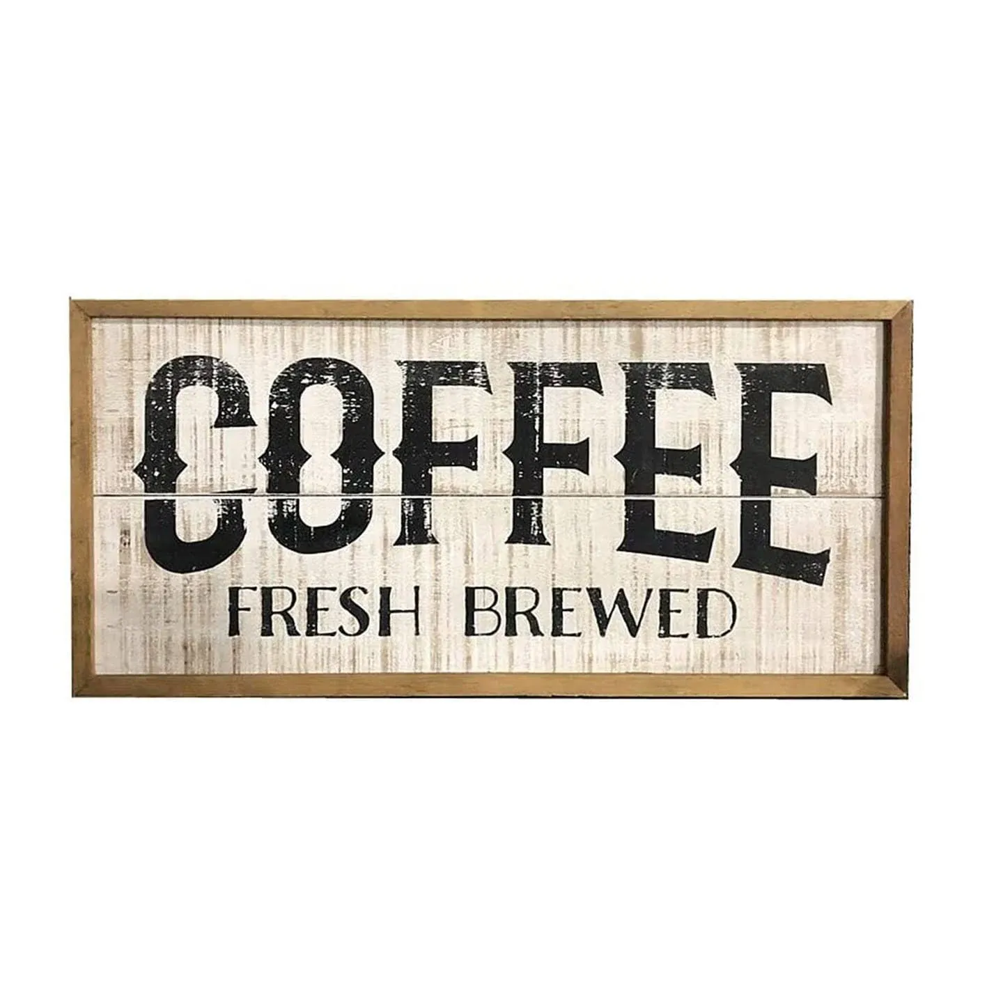 CREATCABIN Cutout Sign Coffee Wooden Wall Art Decor Wood Word Sculpture Signs Rustic Farmhouse for Housewarming Home Front Door Entryway Wall Decoration, Brown, 11.9 x 5.9inch