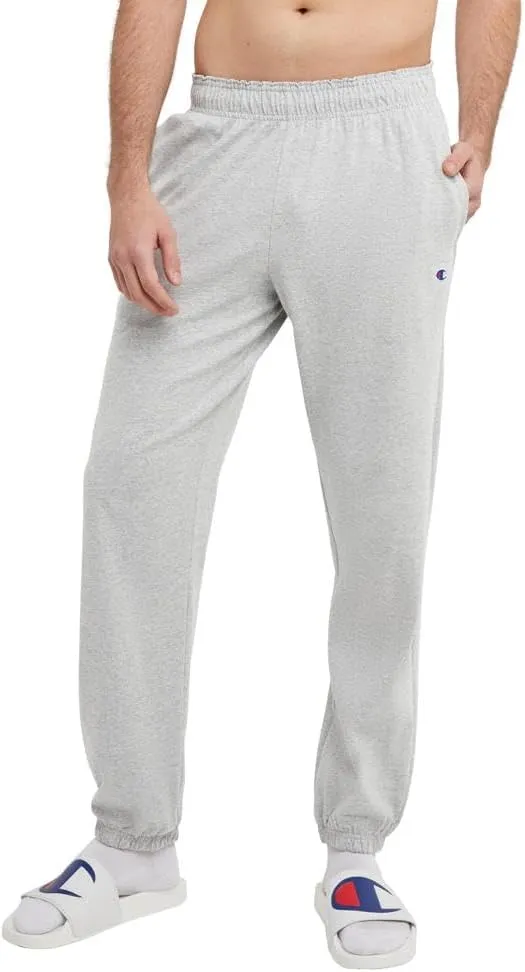 Champion Men's Closed Bottom Jersey Pants Oxford Grey