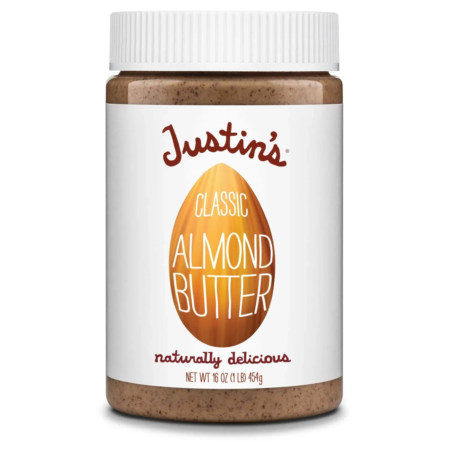 Justin's Classic Almond Butter, Only Two Ingredients, No Stir, Gluten-free, Non-GMO, Keto-friendly, Responsibly Sourced, 16 Ounce Jar, Pack of 1