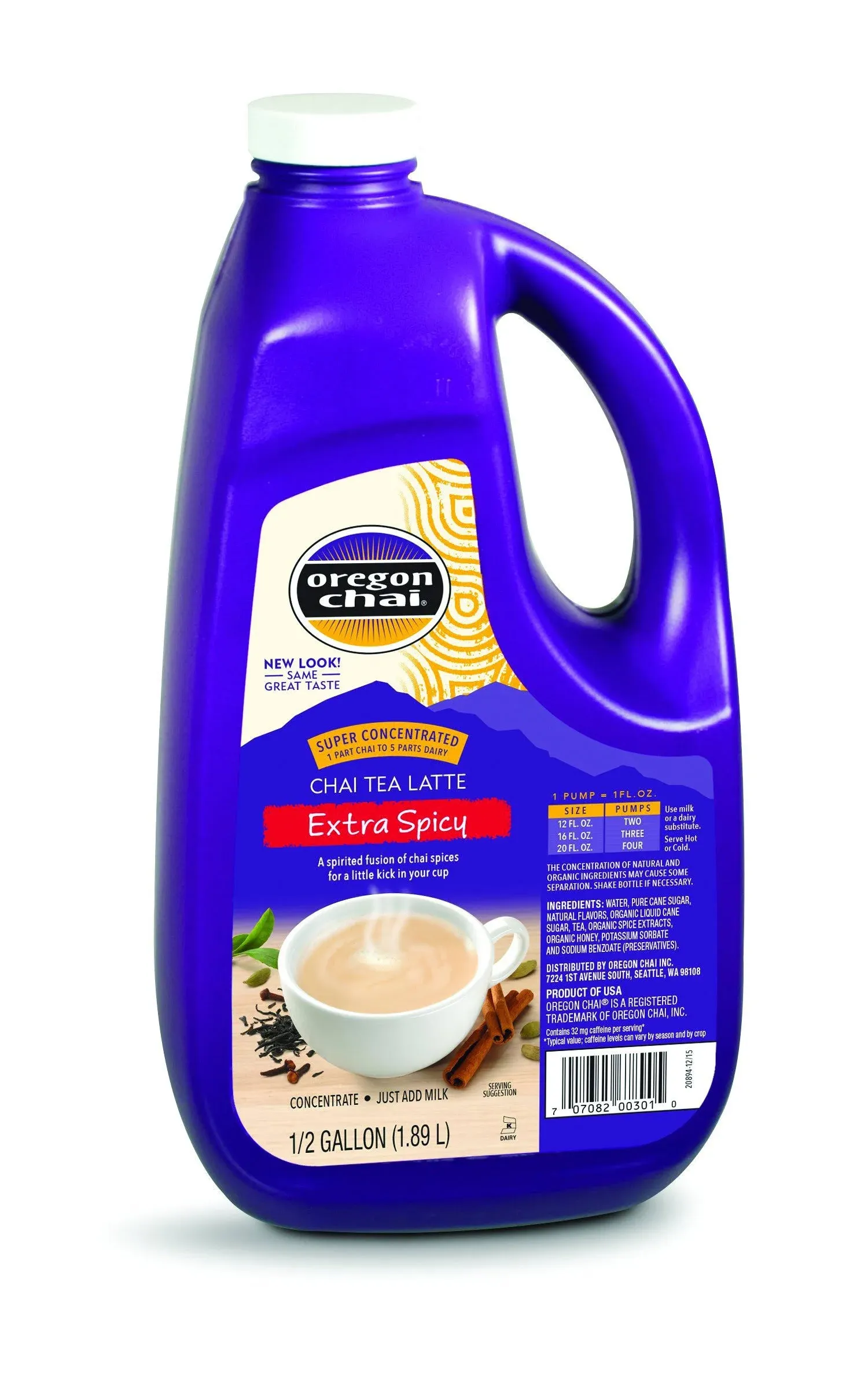 Oregon Chai Extra Spicy Original Chai Tea Latte Concentrate 64 Ounce