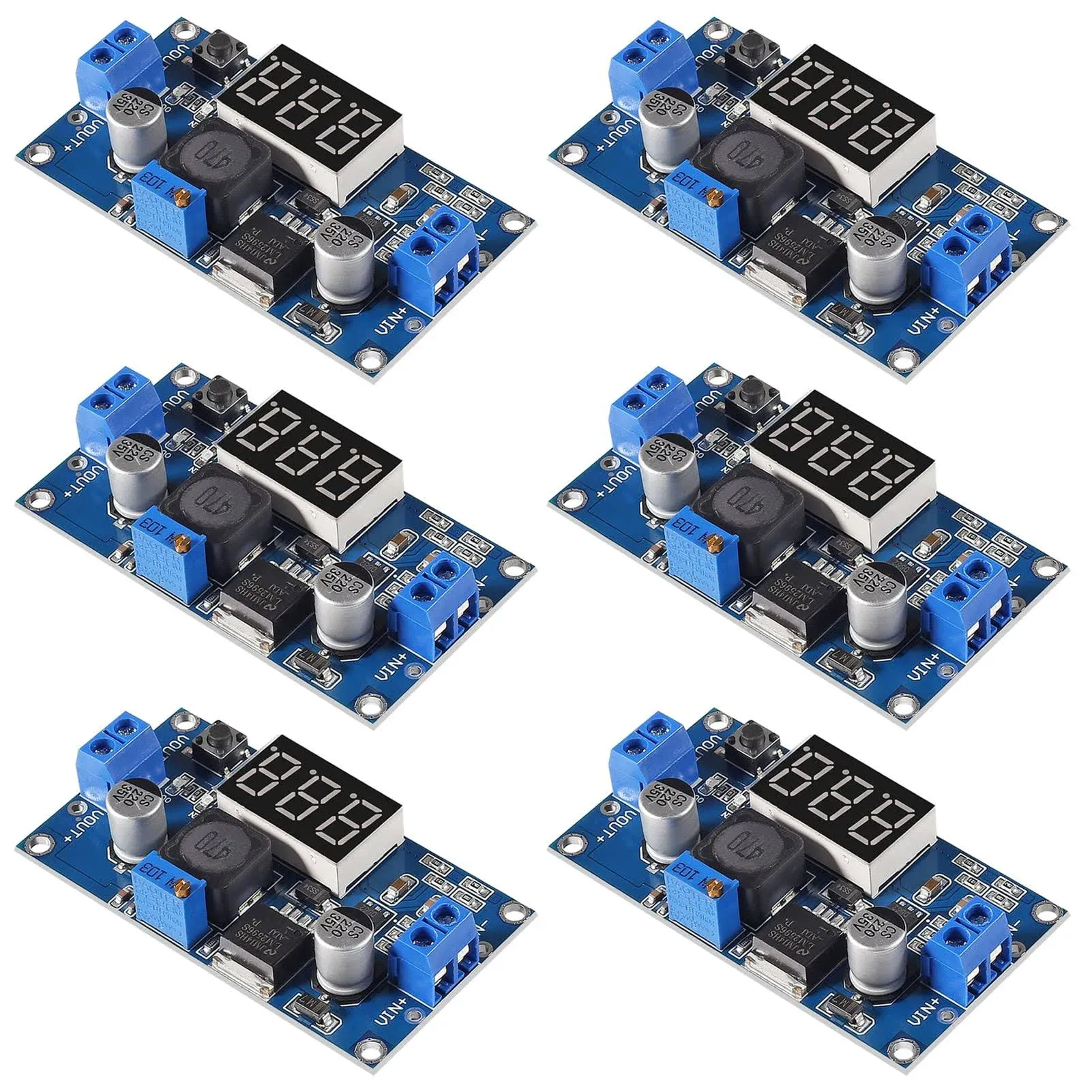 6pcs LM2596 Adjustable Voltage Regulator 4.0-40V to 1.25-37V DC 36V to 24V to...