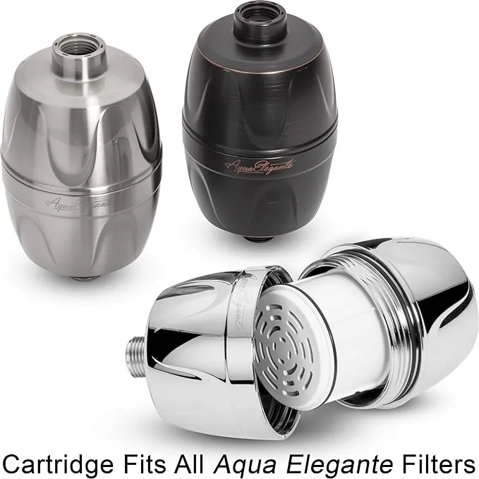 Aqua Elegante Replacement Cartridge for High Output Shower Filter - Home Showerhead Filters to Remove Chlorine + Hard Minerals - Bath Purifie