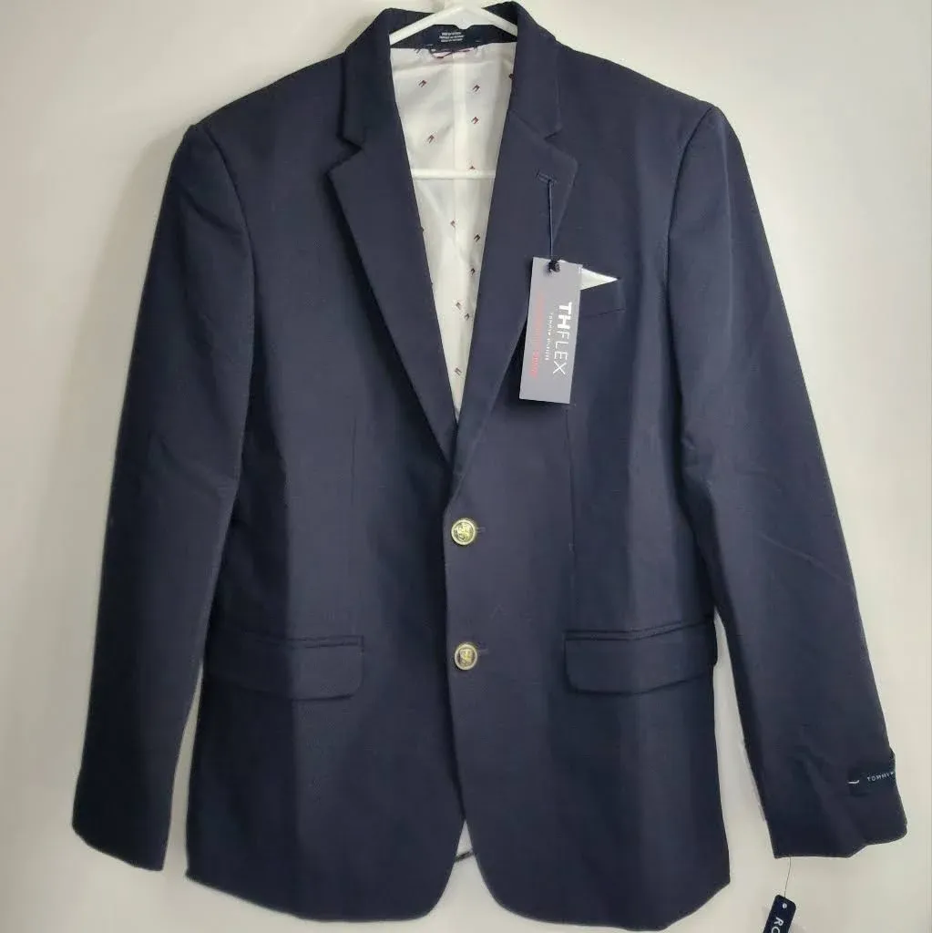 Tommy Hilfiger Boy's Bi Stretch Alexander Blazer - Navy - Size 16