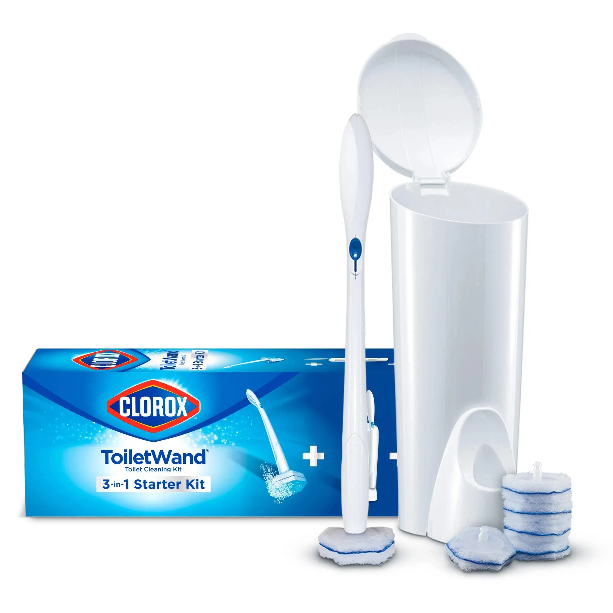 Clorox ToiletWand Disposable Toilet Cleaning System - ToiletWand Storage Caddy and 6 Refill Heads