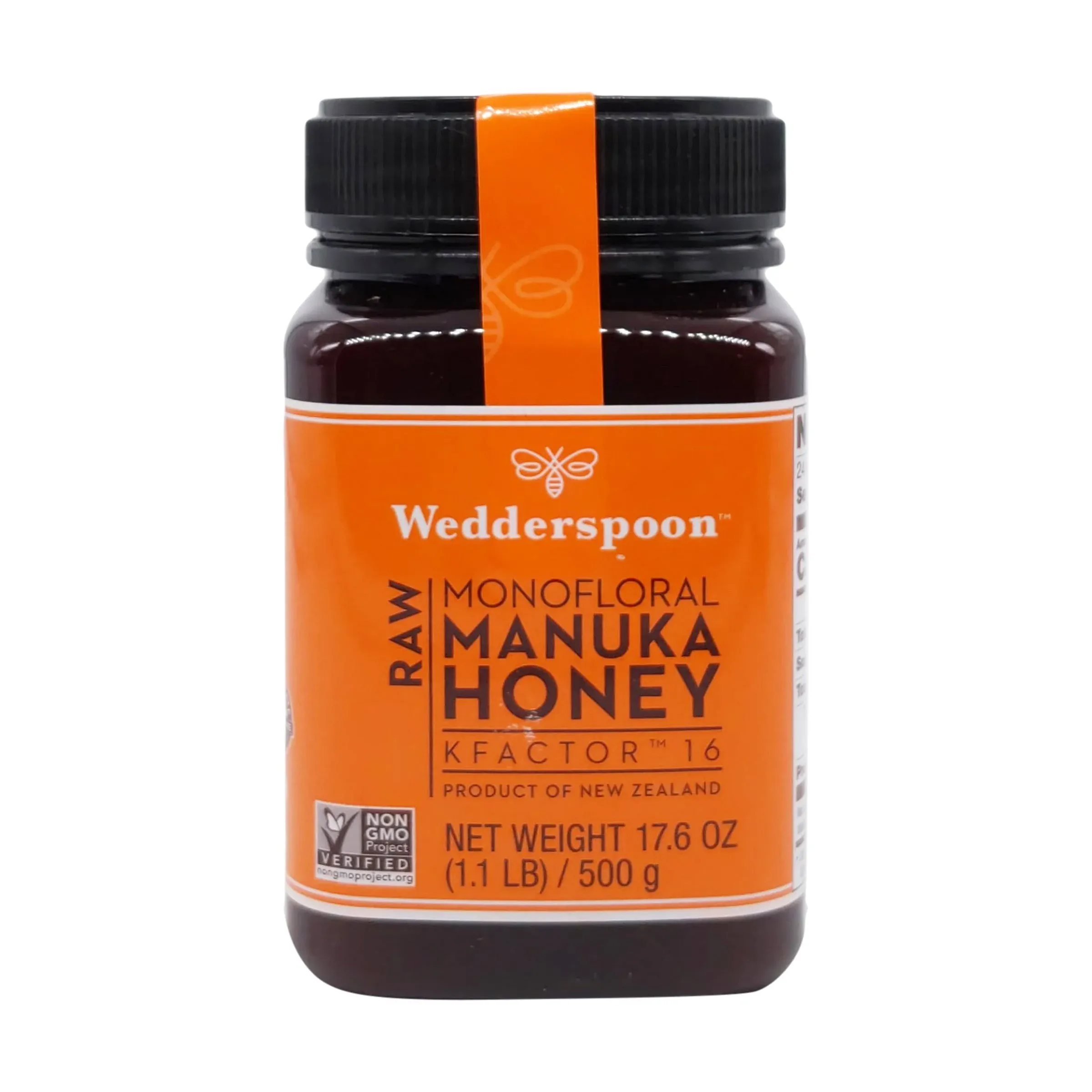 Wedderspoon Raw Monofloral Manuka Honey K Factor 16, 35.2 oz Jar