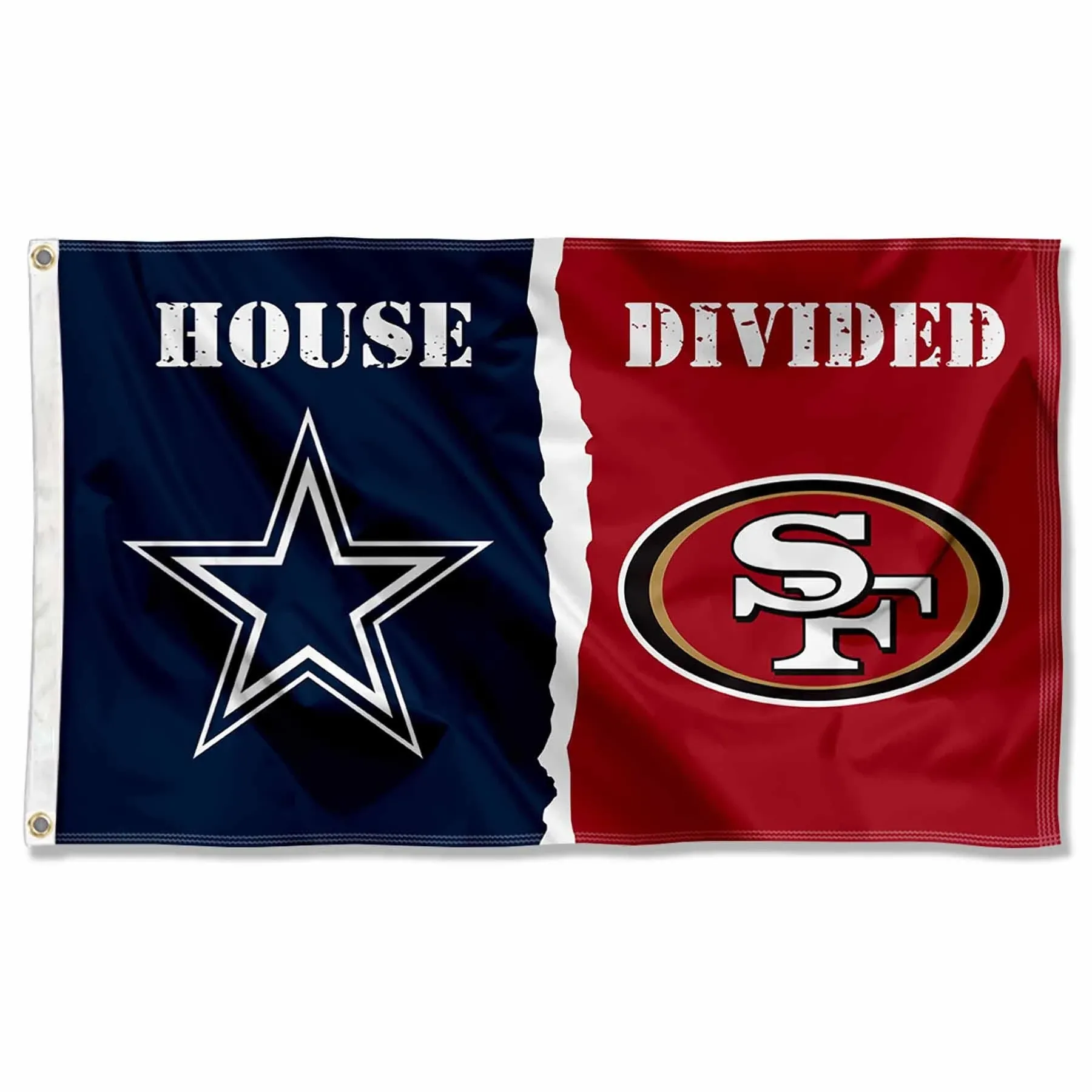 House Divided Flag - Cowboys Vs 49ers - Sports Flags & Pennants Co.