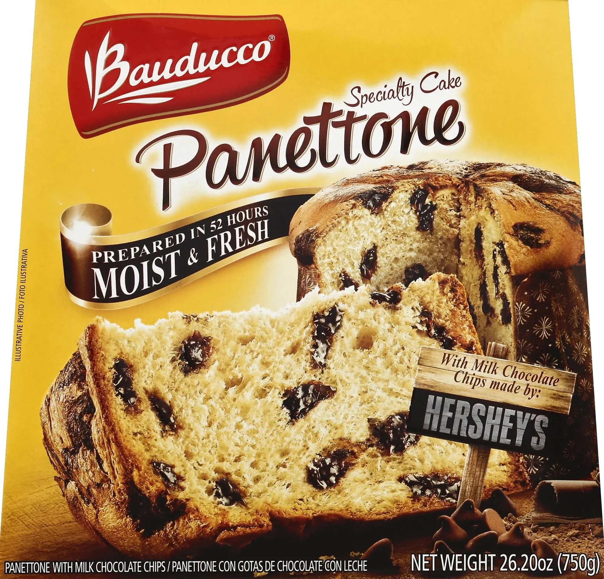 Bauducco Panettone with Chocolate Chips, Moist & Fresh, Traditional Italian Recipe, Italian Traditional Holiday Cake 24.0oz (Pack of 1)