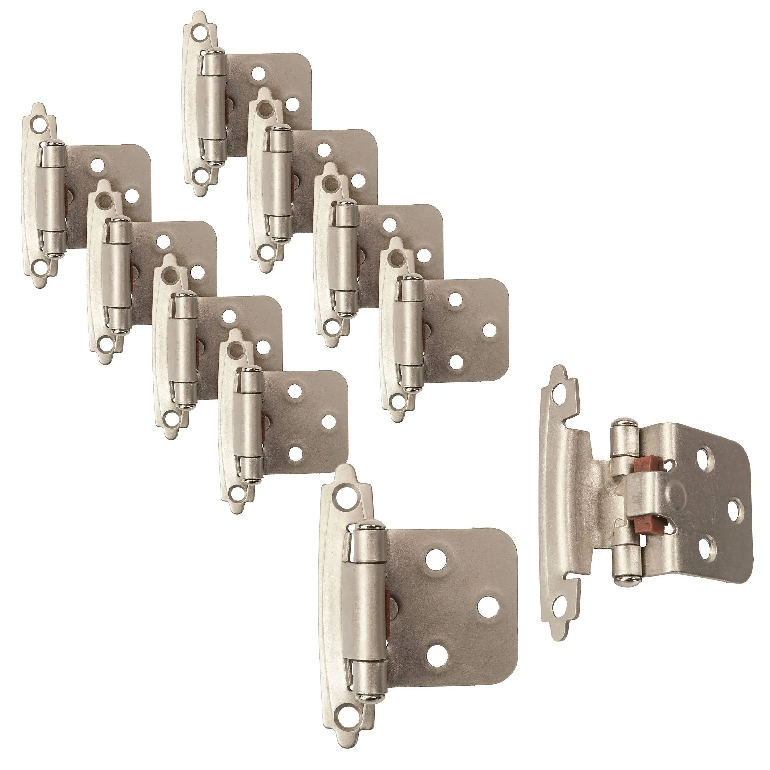 Liberty H0103BL-SN-U1 Self-Closing Overlay Hinge, Satin Nickel - 10 Pack