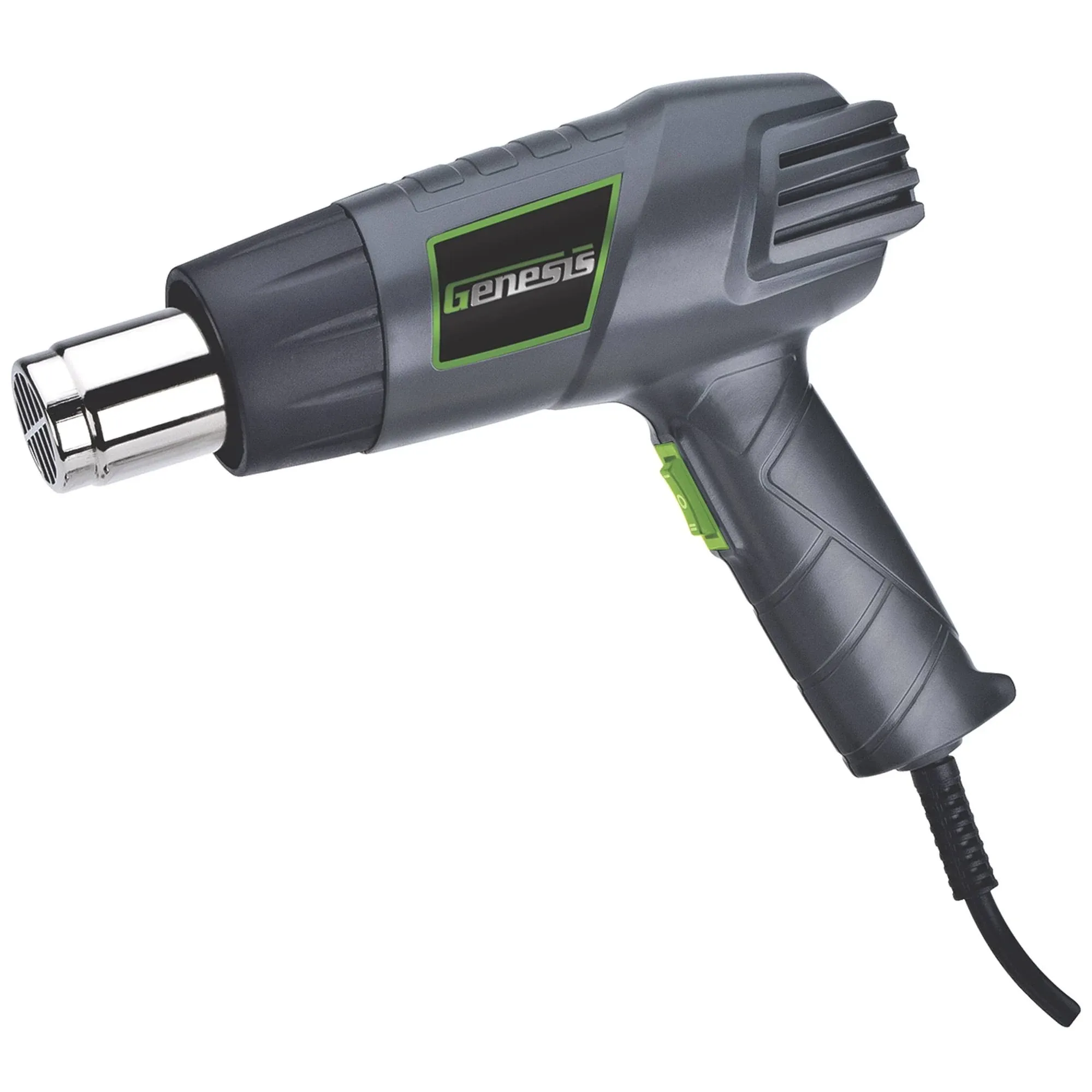 Genesis GHG1500A Dual Temperature Heat Gun Kit With Fast Heat High And Low Settings 572F/1000F, Air Reduction Nozzle, Reflector Nozzle, And Two Deflector Nozzles with 2 Year Warranty