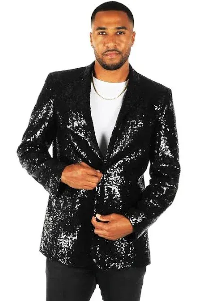 Tipsy Elves Men's Colorful Allover Sequin Blazers - Shiny Holiday New Years Ever Jackets