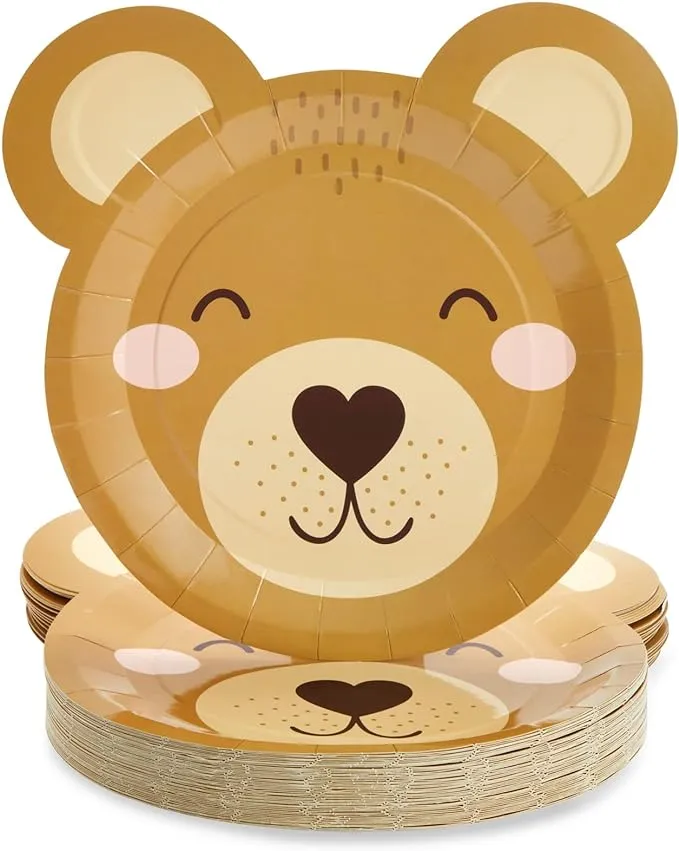 48-Pack Teddy Bear Paper Plates