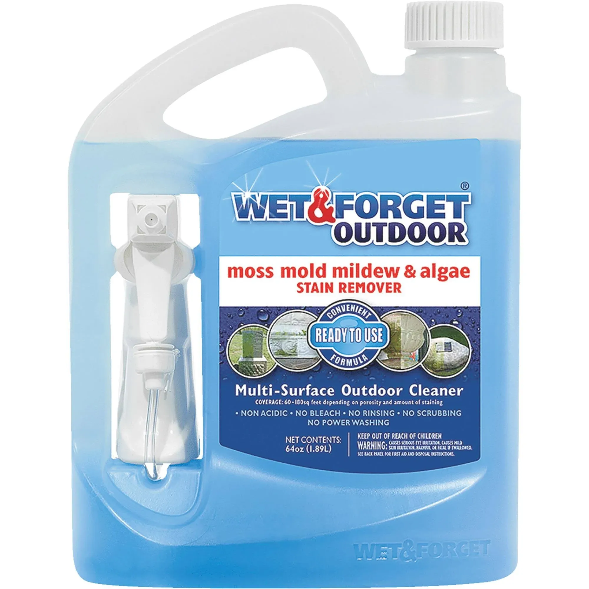 Wet & Forget Outdoor Ready to Use Mildew Stain Remover - 64 oz jug