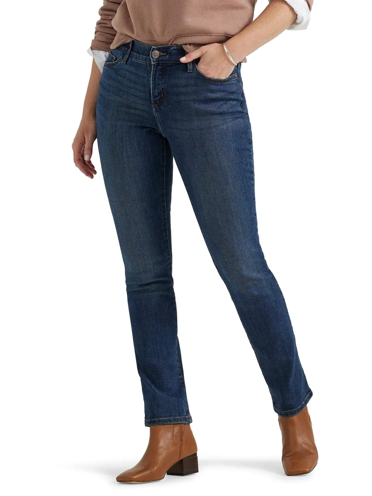 Lee Women's Jeans Flex Motion Straight Leg Jean