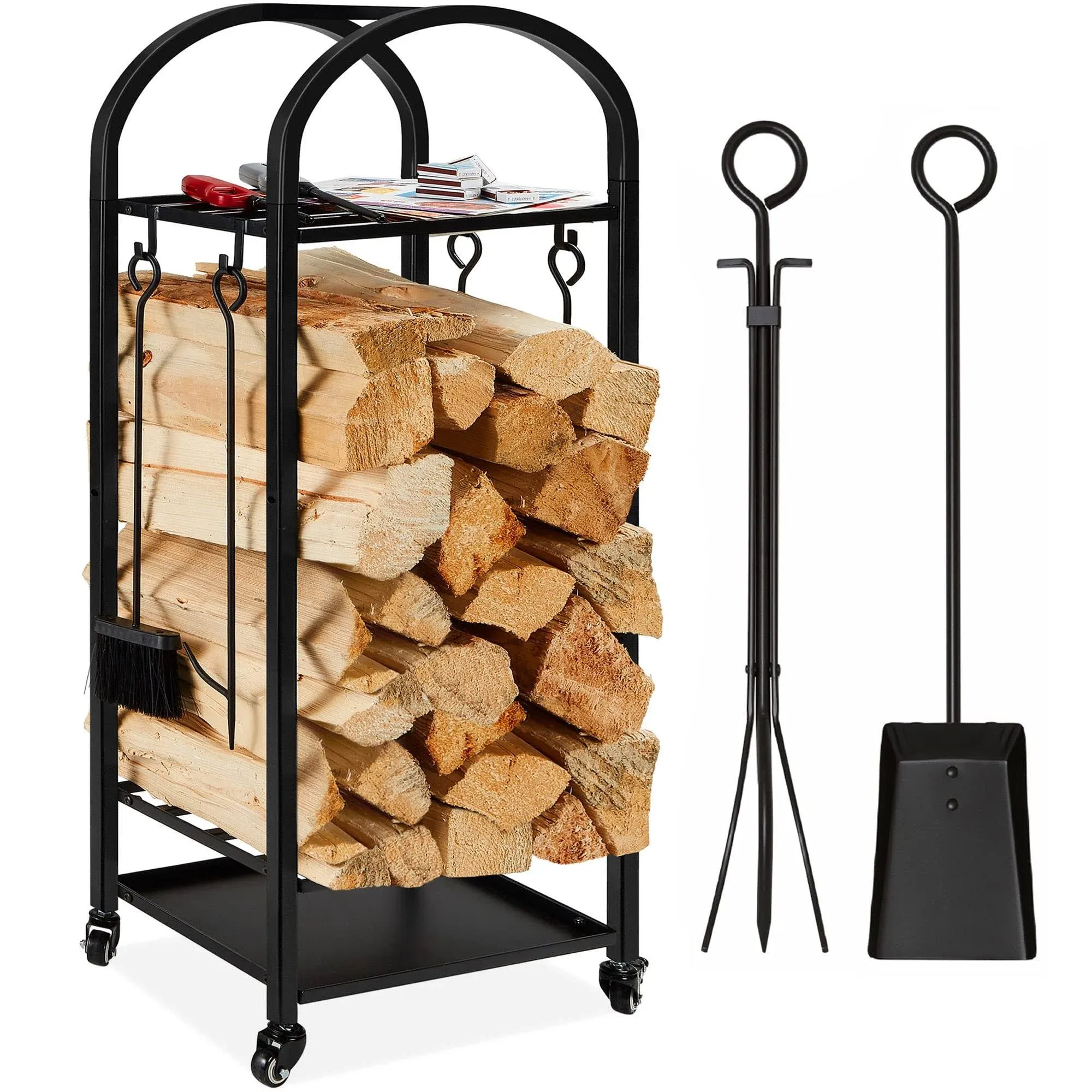 Best Choice Products 4ft 3-Tier Firewood Log Rack