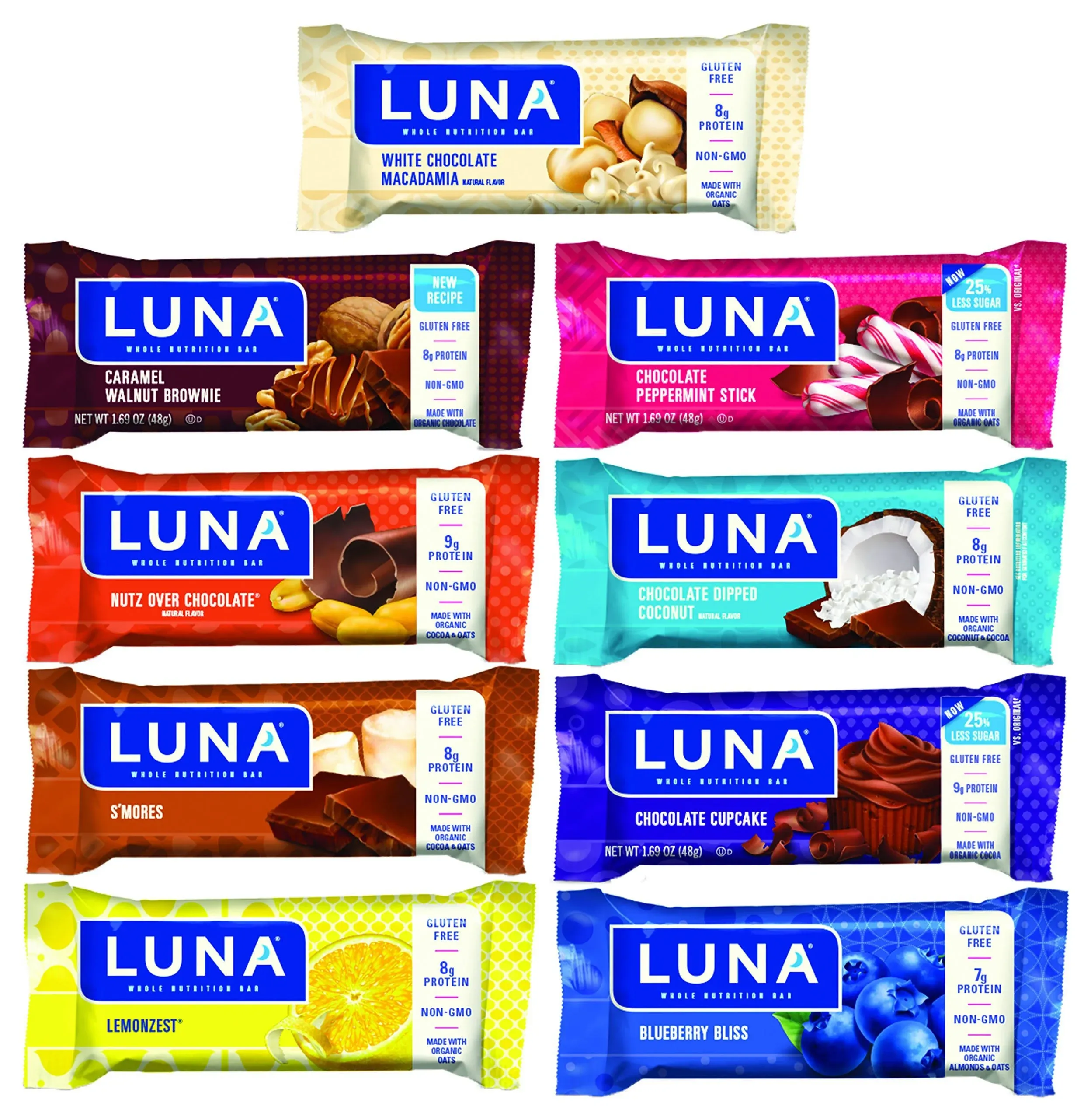 LUNA Bar - Variety Pack - Gluten-Free - Non-GMO - 7-9g 12 Count (Pack of 1) 