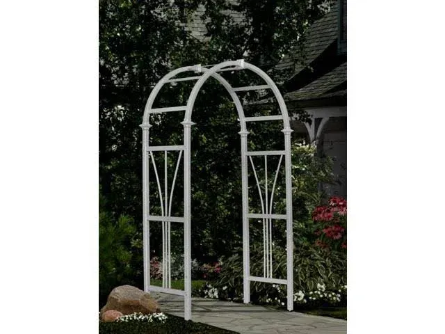 New England Arbors Wellington Vinyl Arbor - White